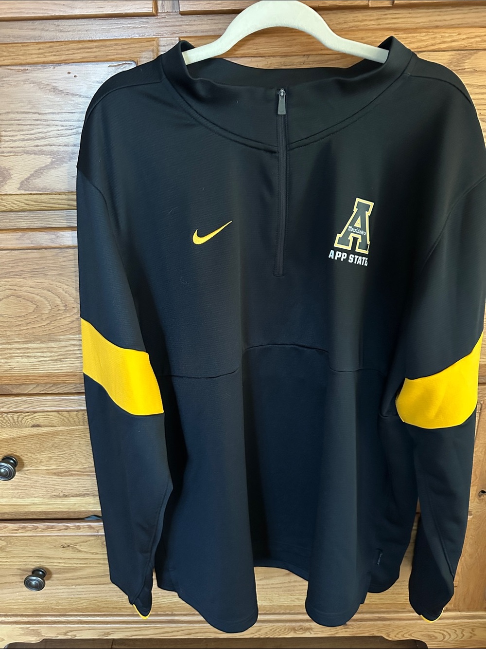 Nike Black and Yellow App State Quarter-Zip Pullover